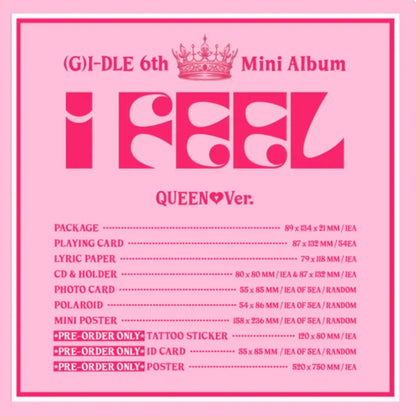(G)I-DLE - I FEEL 6th Mini Album (You Can Choose Ver)