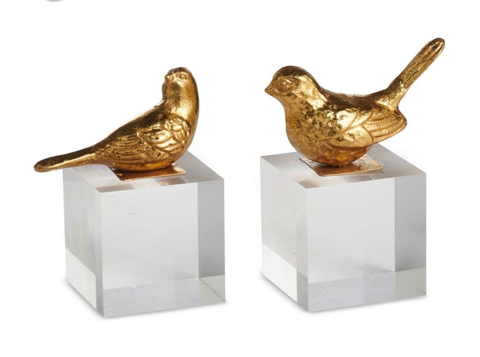 Gold Bird on Acrylic Block