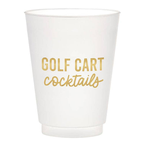 Golf Cart Cocktails Frosted Cup Set