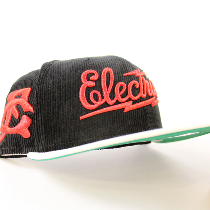 GREAT FALLS ELECTRICS New Era 59Fifty Fitted Hat (Black Chrome White Green Under Brim)