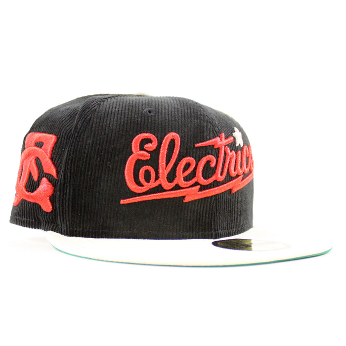 GREAT FALLS ELECTRICS New Era 59Fifty Fitted Hat (Black Chrome White Green Under Brim)