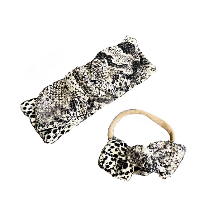 Grey Snake Print Headbands