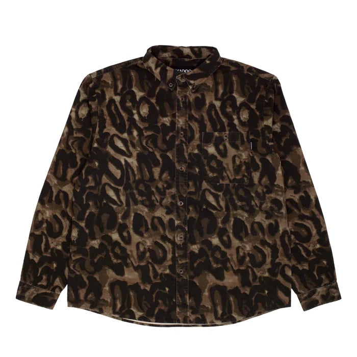 GX1000 - Long Sleeve Button Down (Brown Leopard Camo)