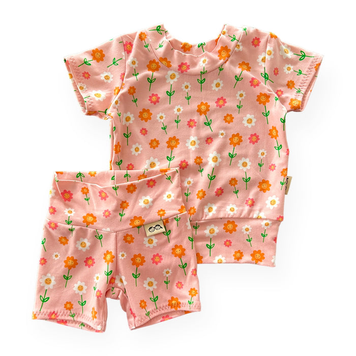 Happy Daisy Biker Shorts Lounge Set