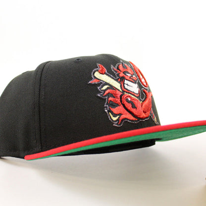 Hellrazors New Era 59Fifty Fitted Hat (Black Scarlet Red Green Under Brim)