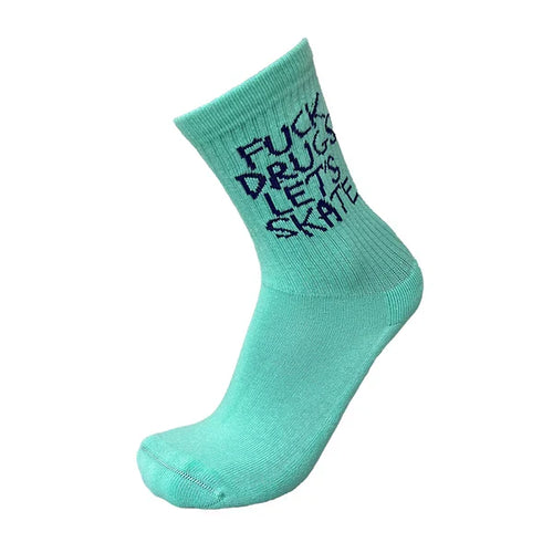 Heroin - Fuck Drugs Socks (Green/Black)