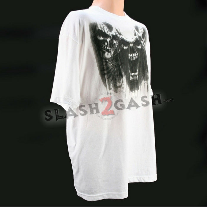 Hot Leathers Dagger Tri Skull Double Sided Biker T-Shirt LIMITED EDITION