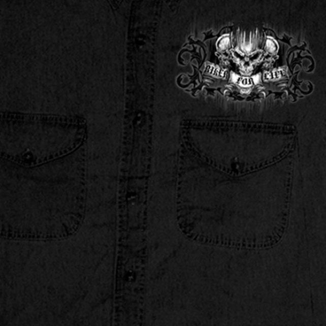 Hot Leathers Ride or Die Skull Sleeveless Denim Biker For Life Shirt