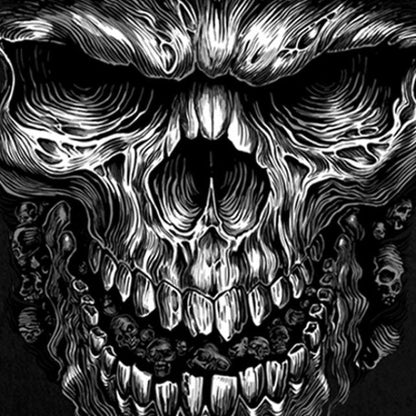 Hot Leathers Shredder Skull Black Sleeveless Denim