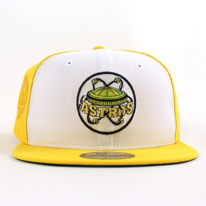 Houston Astros 1968 All Star Game New Era 59Fifty Fitted Hat (Optic White Canary Yellow Green Under Brim)
