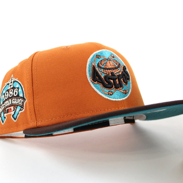 Houston Astros 1986 All Star Game New Era 59Fifty Fitted Hat (Rust Brown Teal Under Brim)