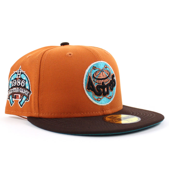 Houston Astros 1986 All Star Game New Era 59Fifty Fitted Hat (Rust Brown Teal Under Brim)