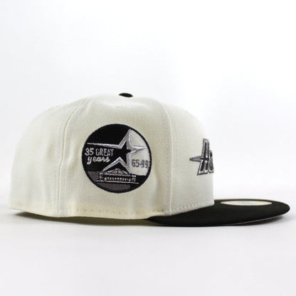 Houston Astros 35 Great Years New Era 59Fifty Fitted Hat (Chrome White Black Gray Under Brim)