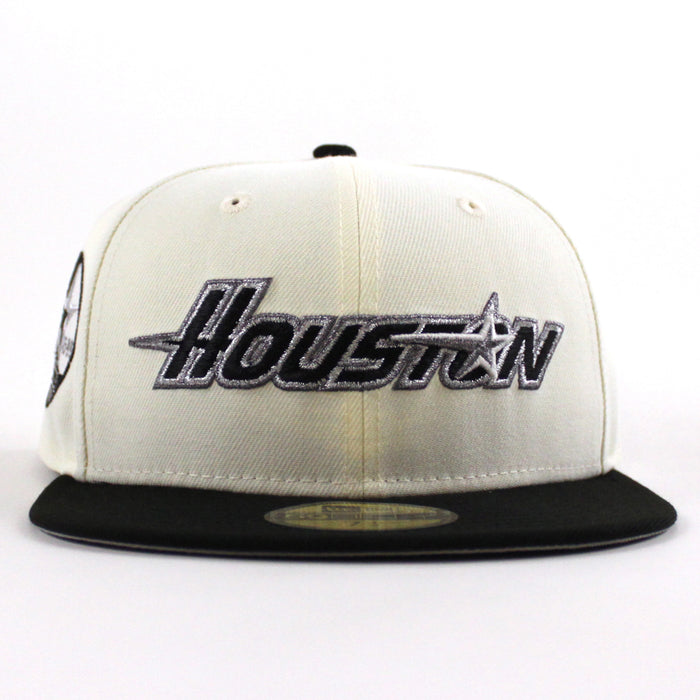 Houston Astros 35 Great Years New Era 59Fifty Fitted Hat (Chrome White Black Gray Under Brim)
