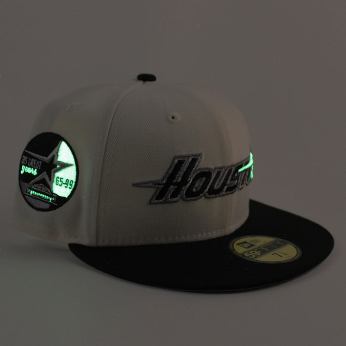 Houston Astros 35 Great Years New Era 59Fifty Fitted Hat (Chrome White Black Gray Under Brim)