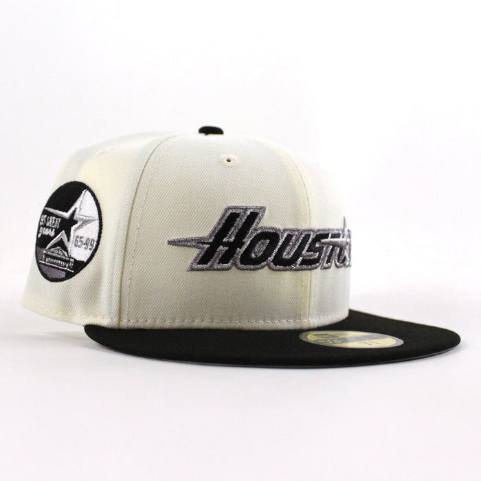 Houston Astros 35 Great Years New Era 59Fifty Fitted Hat (Chrome White Black Gray Under Brim)