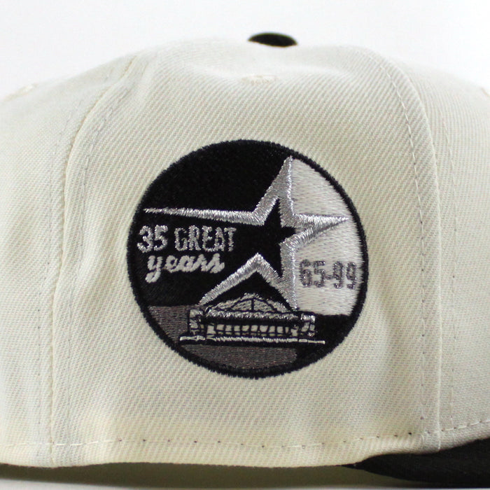 Houston Astros 35 Great Years New Era 59Fifty Fitted Hat (Chrome White Black Gray Under Brim)