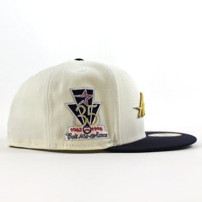 Houston Astros 35 Years New Era 59Fifty Fitted Hat (Chrome White Navy Green Under Brim)