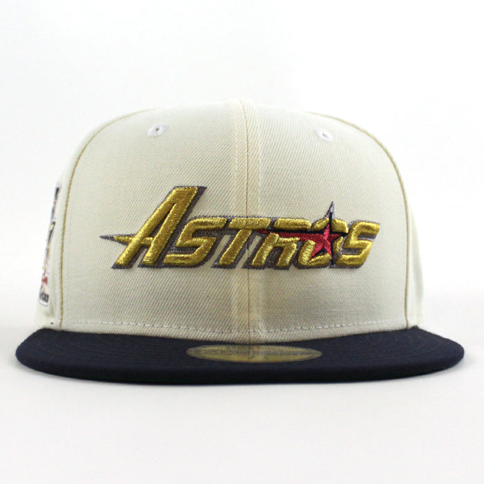 Houston Astros 35 Years New Era 59Fifty Fitted Hat (Chrome White Navy Green Under Brim)