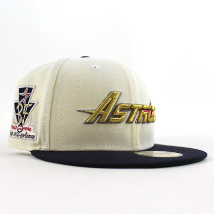 Houston Astros 35 Years New Era 59Fifty Fitted Hat (Chrome White Navy Green Under Brim)