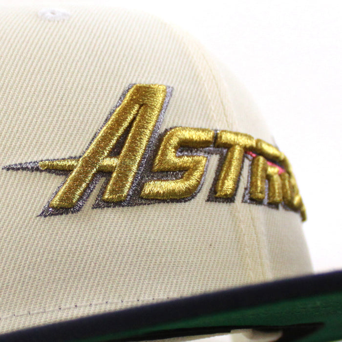 Houston Astros 35 Years New Era 59Fifty Fitted Hat (Chrome White Navy Green Under Brim)
