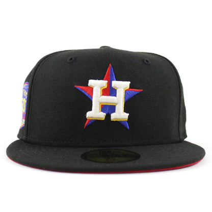 Houston Astros 50TH ANNIVERSARY New Era 59Fifty Fitted Hat (Black Royal Red Under Brim)