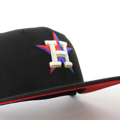 Houston Astros 50TH ANNIVERSARY New Era 59Fifty Fitted Hat (Black Royal Red Under Brim)