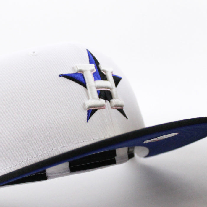 Houston Astros 50TH ANNIVERSARY New Era 59Fifty Fitted Hat (GITD White Black Royal Blue Under Brim)
