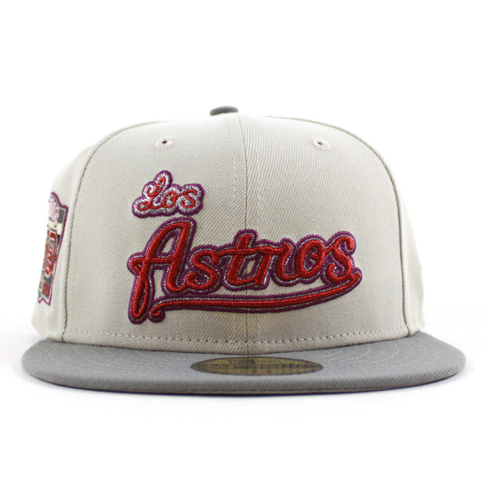 Houston Astros 50Th Anniversary New Era 59Fifty Fitted Hat (Stone Gray Misty Morning Gray Under Brim)
