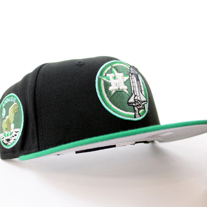 Houston Astros Apollo 11 New Era 59Fifty Fitted Hat (GITD Black Kelly Gray Under Brim)