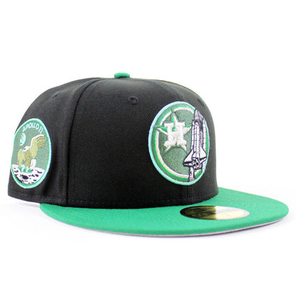 Houston Astros Apollo 11 New Era 59Fifty Fitted Hat (GITD Black Kelly Gray Under Brim)
