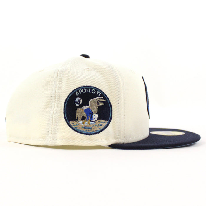 Houston Astros Apollo 11 New Era 59Fifty Fitted Hat (Glow in the Dark CHROME WHITE NIGHT SHIFT NAVY SKY BLUE Under Brim)
