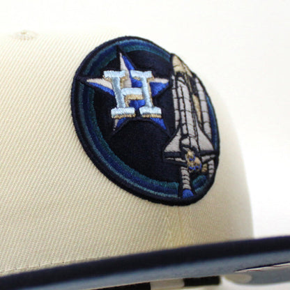 Houston Astros Apollo 11 New Era 59Fifty Fitted Hat (Glow in the Dark CHROME WHITE NIGHT SHIFT NAVY SKY BLUE Under Brim)