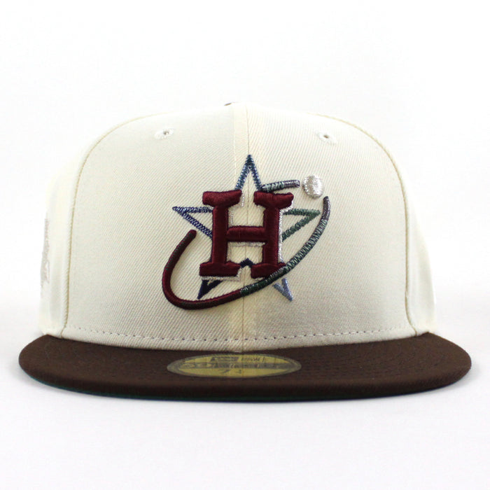 Houston Astros Rover New Era 59Fifty Fitted Hat (Chrome White Burnt Wood Green Under Brim)