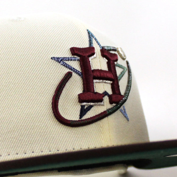 Houston Astros Rover New Era 59Fifty Fitted Hat (Chrome White Burnt Wood Green Under Brim)