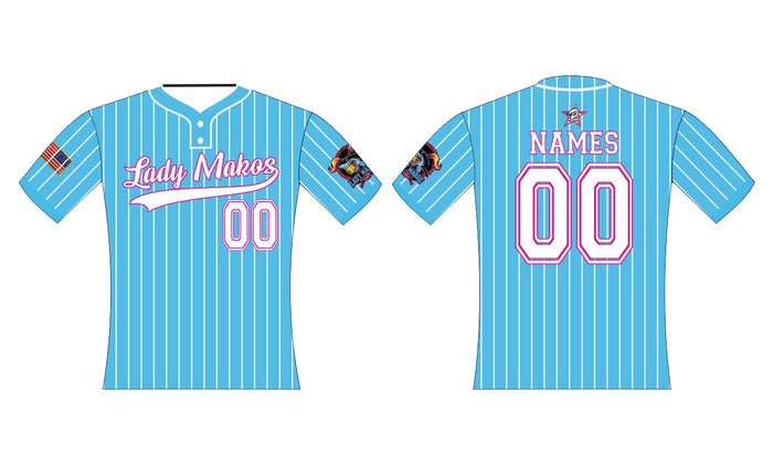 Lady Makos Blue Pinstripe Jersey