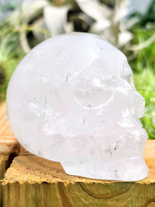 Large Clear Quartz Skull Carving