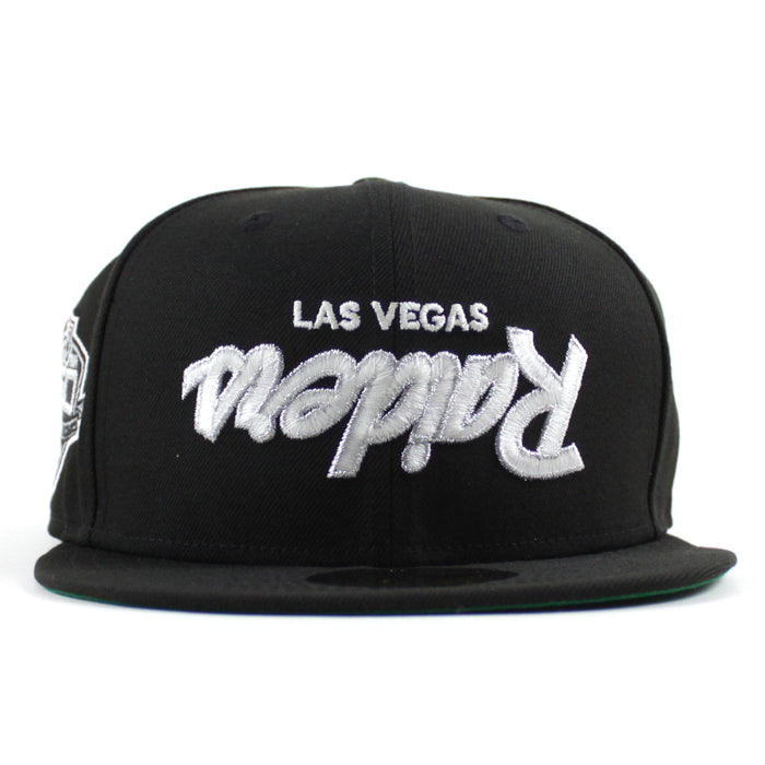 Las Vegas Raiders 50TH Anniversary New Era 59Fifty Fitted Hat (Black Green Under Brim)