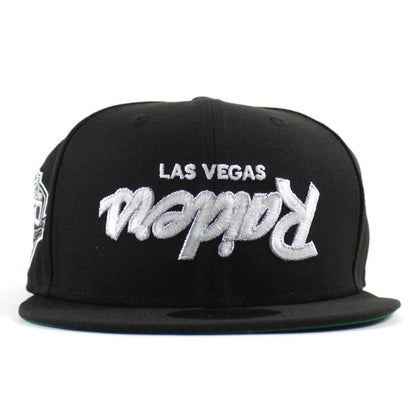 Las Vegas Raiders 50TH Anniversary New Era 59Fifty Fitted Hat (Black Green Under Brim)