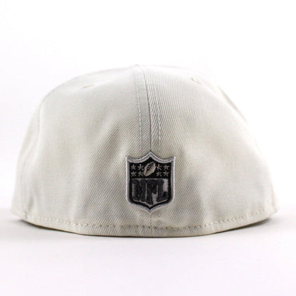 Las Vegas Raiders 60TH Anniversary New Era 59Fifty Fitted Hat V2 (Chrome White Corduroy Gray Under Brim)
