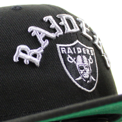 Las Vegas Raiders American FootBall League 60th Anniversary New Era 59Fifty Fitted Hat (Black Green Under Brim)