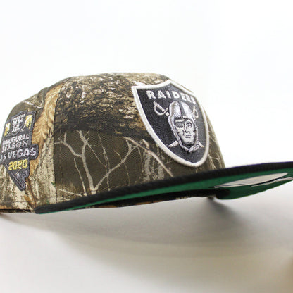 Las Vegas Raiders Inaugural Season 2020 New Era 59Fifty Fitted Hat (RealTree Black Green Under Brim)