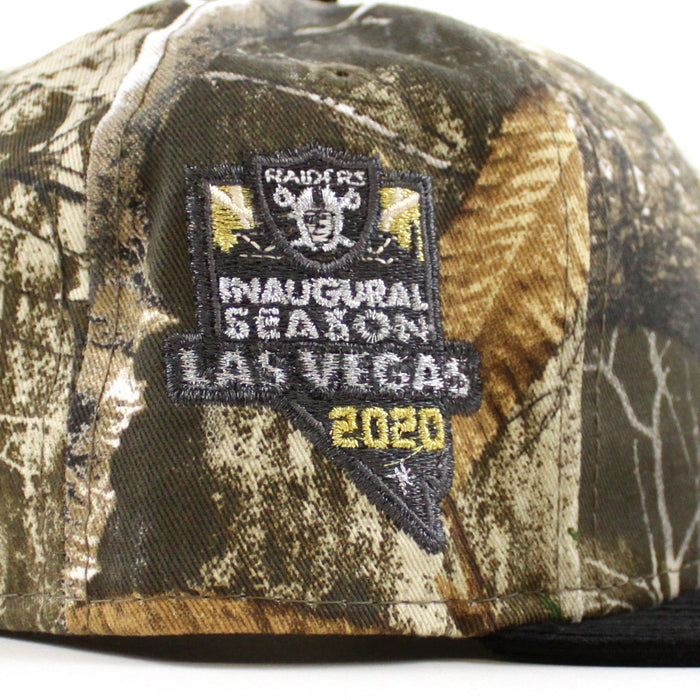 Las Vegas Raiders Inaugural Season 2020 New Era 59Fifty Fitted Hat (RealTree Black Green Under Brim)