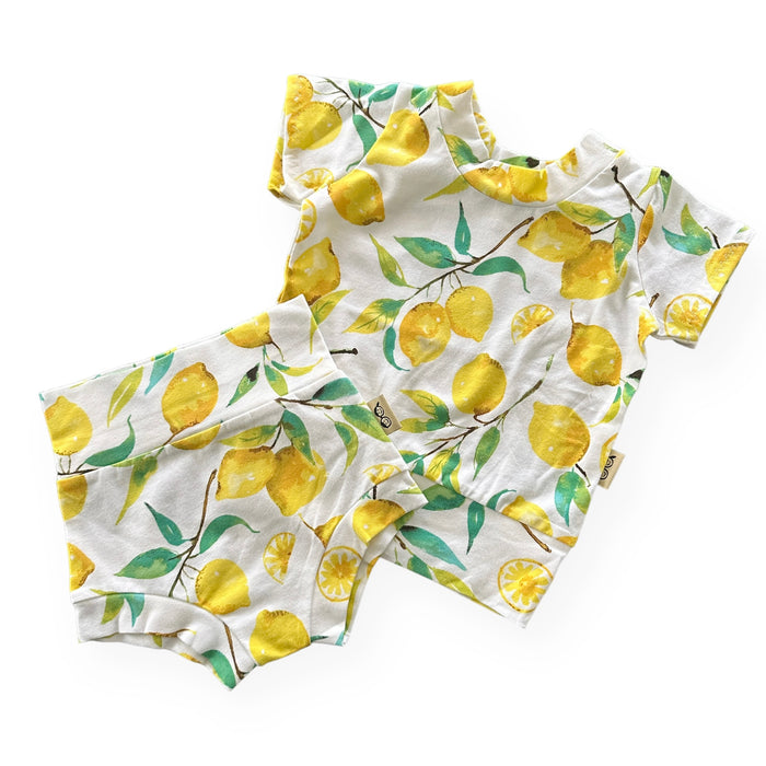 Lemons on White Summer Lounge Set