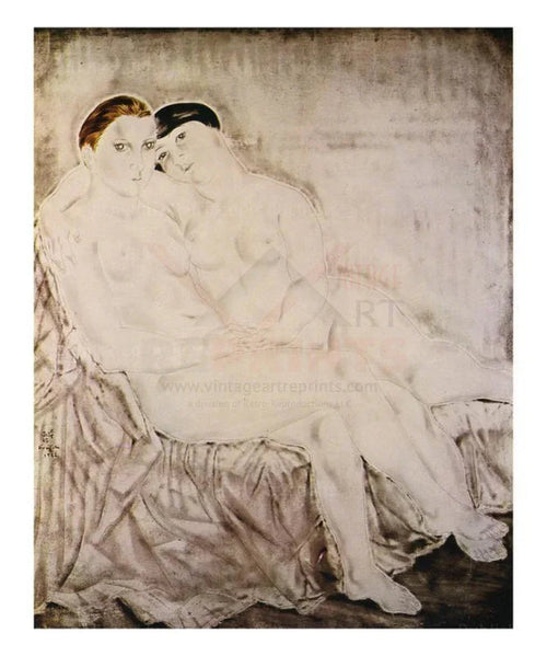 Les deux amies, Tsuguharu Foujita, 1926 - VINTAGEARTREPRINTS.COM