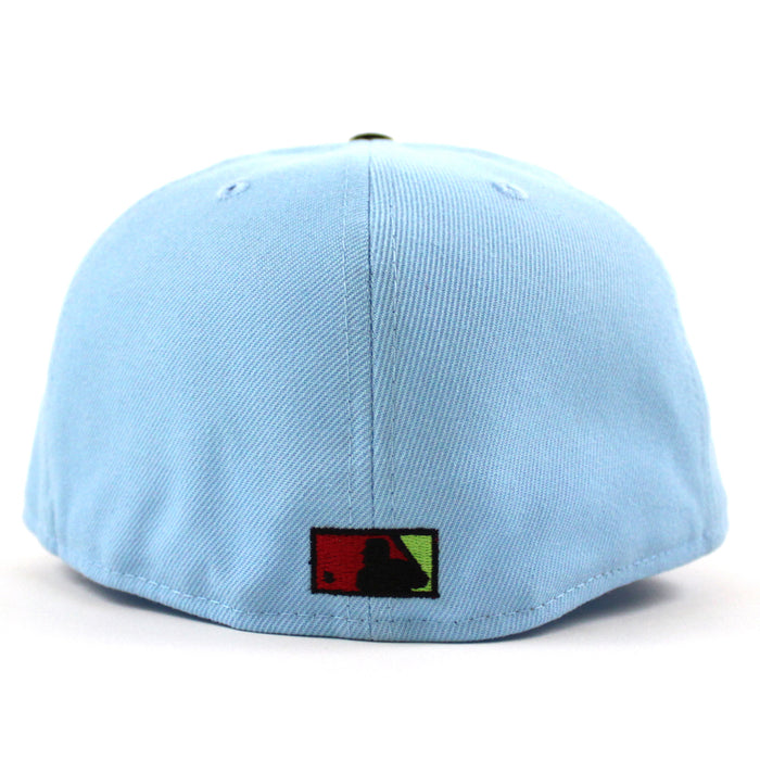 Los Angeles Angels LA PATCH New Era 59Fifty Fitted Hat (DOSCIENTOS BLUE BLACK BRICK RED Under Brim)
