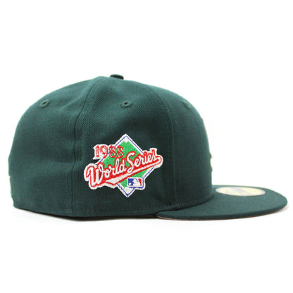 Los Angeles Dodgers 1988 World Series New Era 59Fifty Fitted Hat V2 (Dark Green Pink Under Brim)