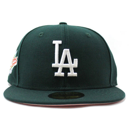 Los Angeles Dodgers 1988 World Series New Era 59Fifty Fitted Hat V2 (Dark Green Pink Under Brim)