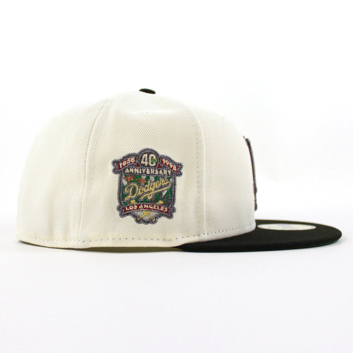 Los Angeles Dodgers 40th Anniversary New Era 59Fifty Fitted Hat (Chrome White Black Kelly Green Under Brim)