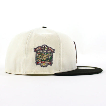 Los Angeles Dodgers 40th Anniversary New Era 59Fifty Fitted Hat (Chrome White Black Kelly Green Under Brim)